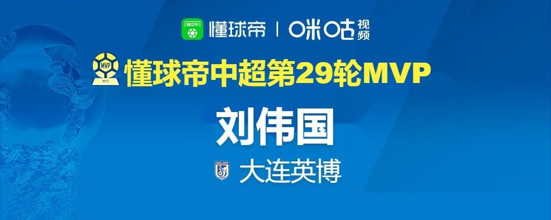 懂球帝2026赛季中超第29轮MVP:刘伟国